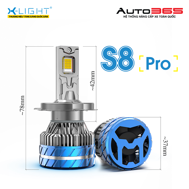 BÓNG LED NAOEVO S8 PRO - NHIỆT MÀU 4300K - CHÂN H4